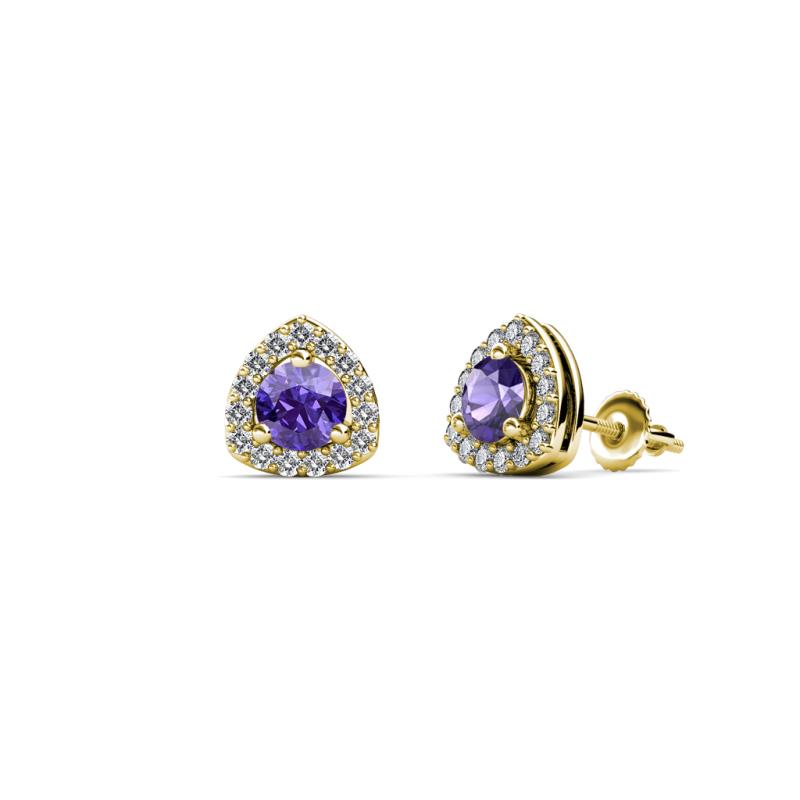 Alkina Iolite and Diamond Stud Earrings 