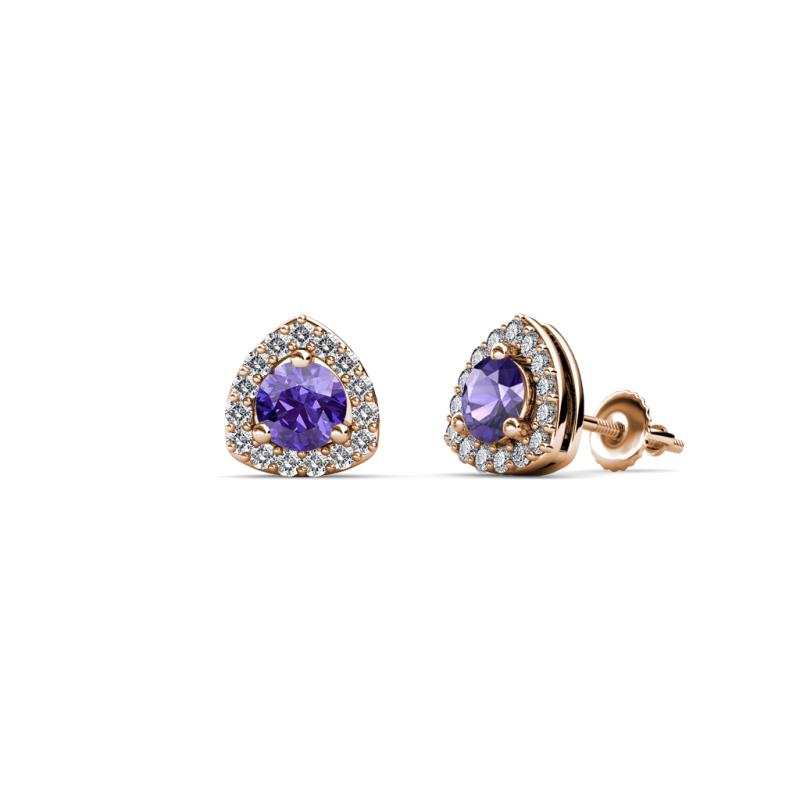 Alkina Iolite and Diamond Stud Earrings 