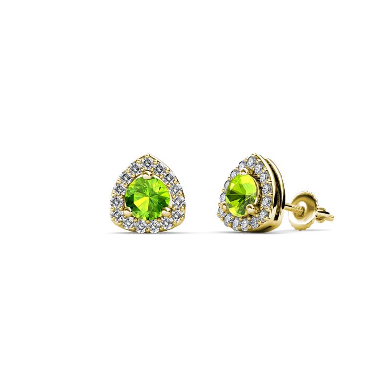 Alkina Peridot and Diamond Stud Earrings 