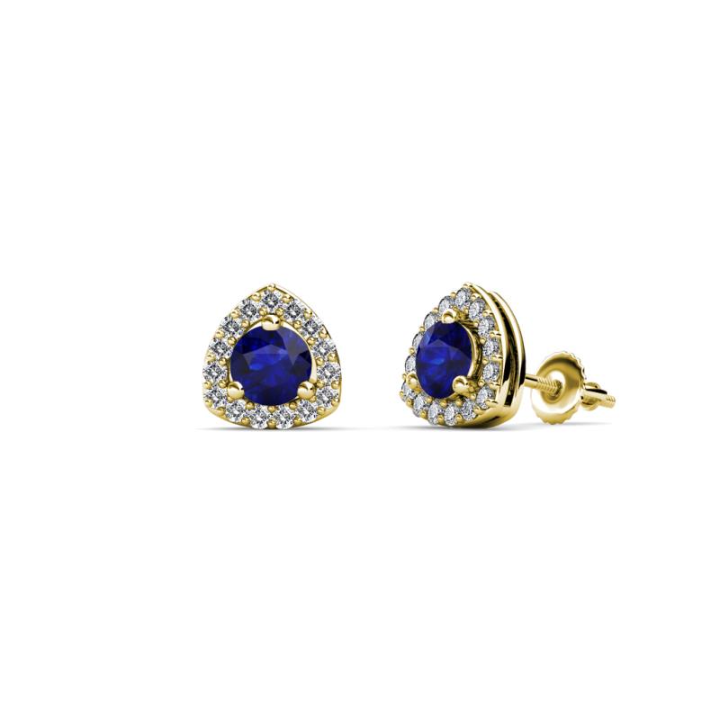 Alkina Blue Sapphire and Diamond Stud Earrings 