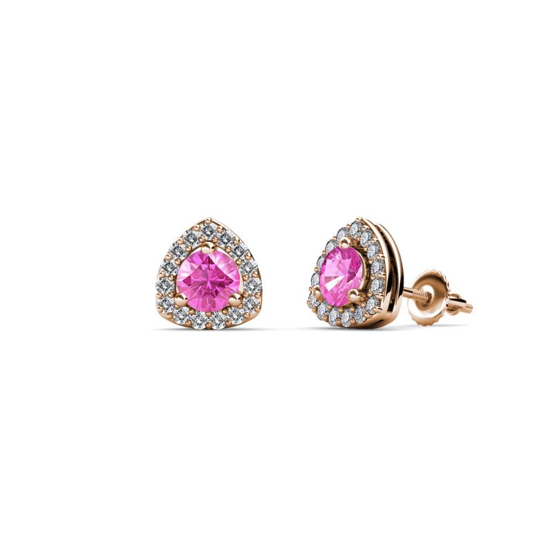 Alkina Pink Sapphire and Diamond Stud Earrings 