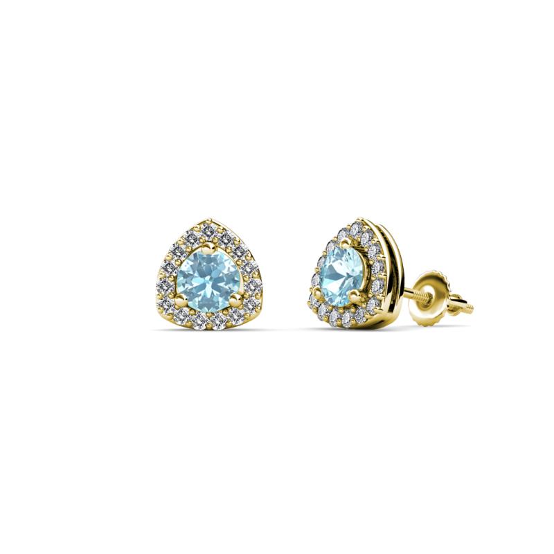 Alkina Aquamarine and Diamond Stud Earrings 