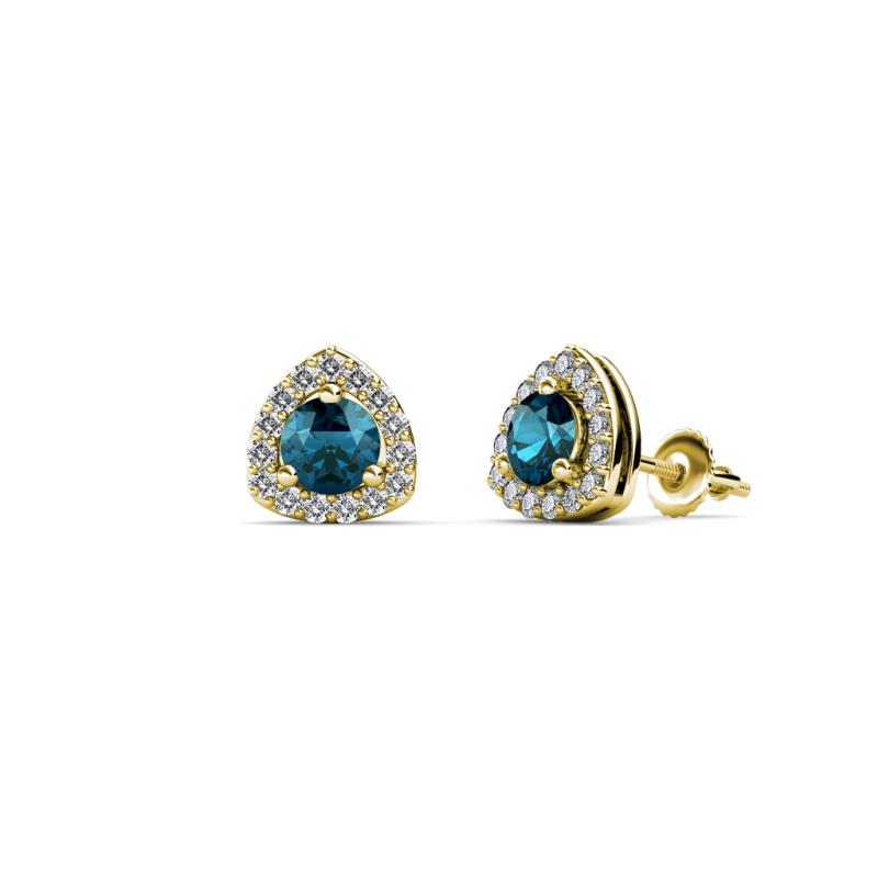 Alkina Blue and White Diamond Stud Earrings 