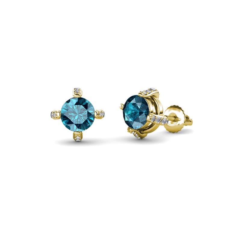 Ceyla London Blue Topaz and Diamond Stud Earrings 