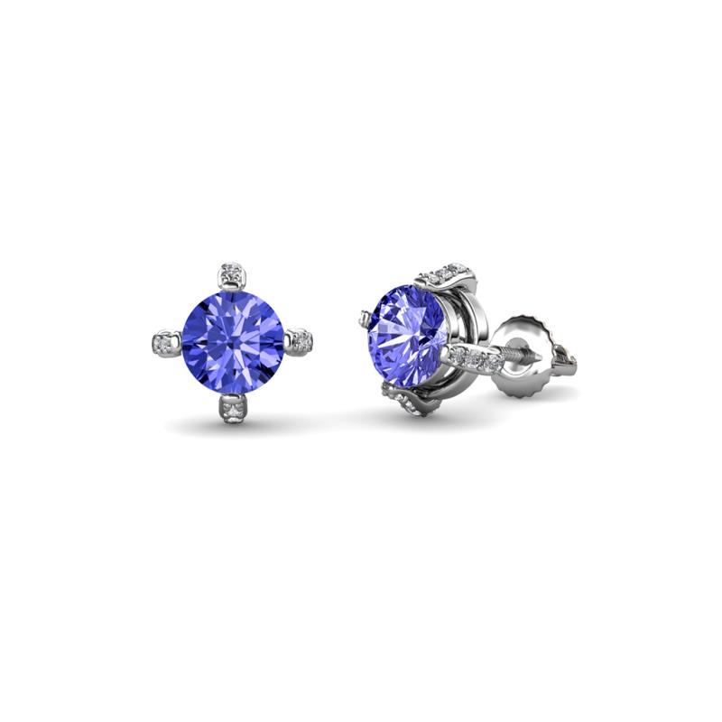Ceyla Tanzanite and Diamond Stud Earrings 