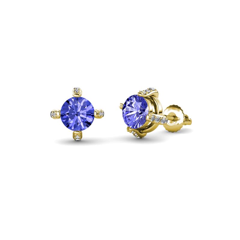 Ceyla Tanzanite and Diamond Stud Earrings 