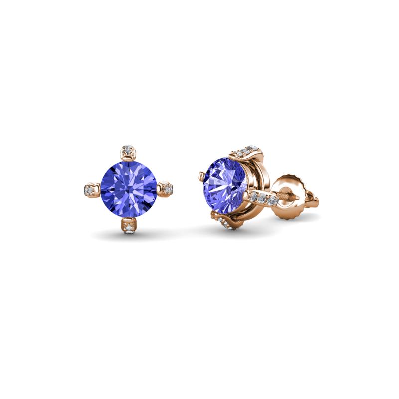 Ceyla Tanzanite and Diamond Stud Earrings 