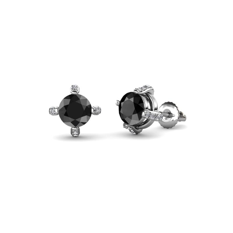 Ceyla Black and White Diamond Stud Earrings 