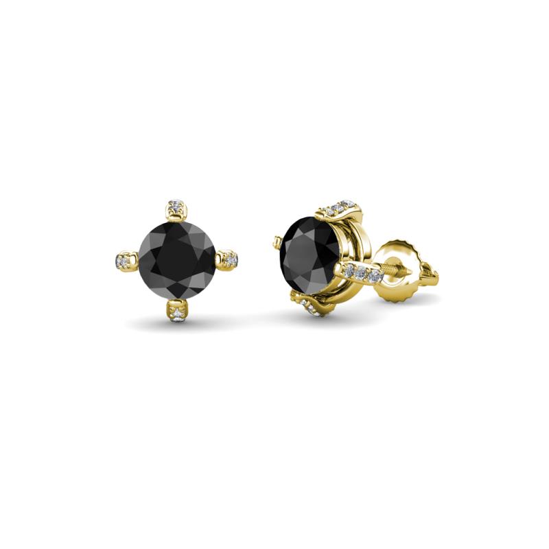 Ceyla Black and White Diamond Stud Earrings 