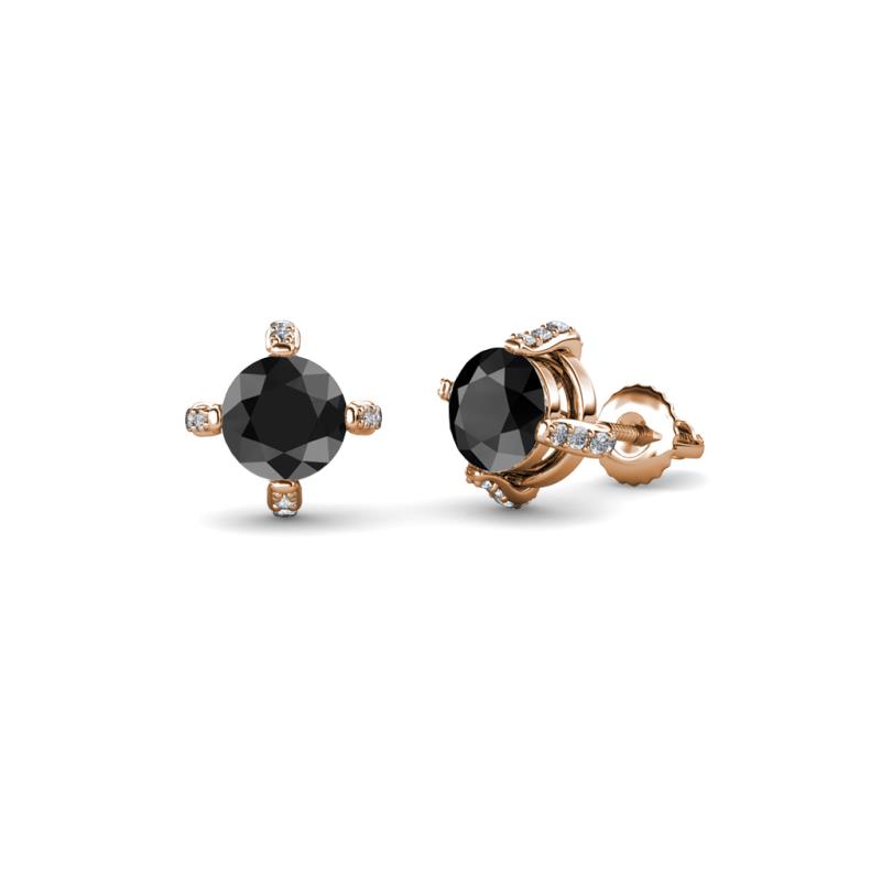 Ceyla Black and White Diamond Stud Earrings 