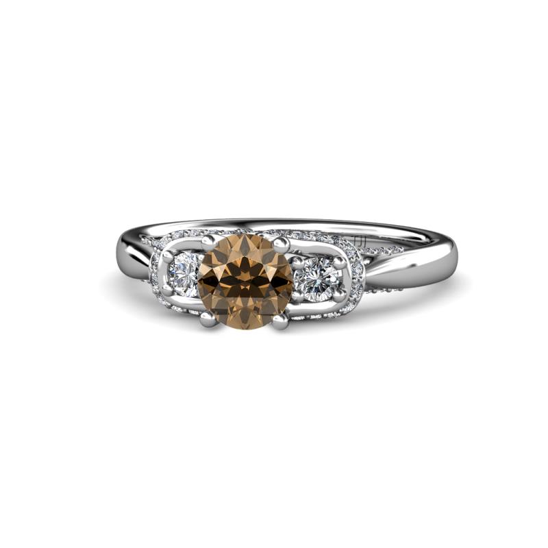 Erela Signature Three Stone with Side Diamond Engagement Ring 