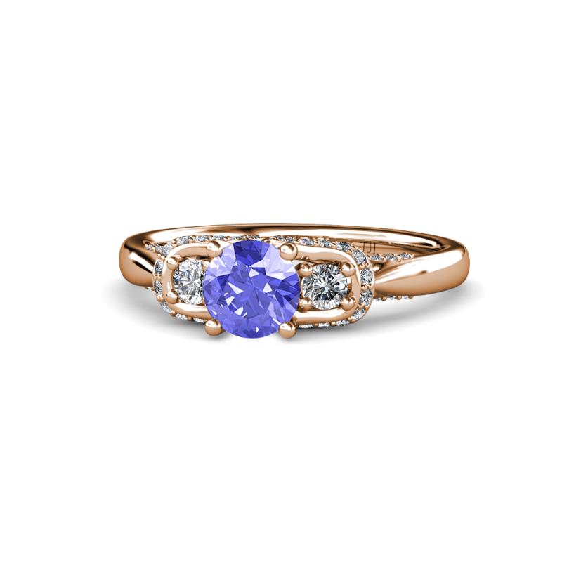 Erela Signature Three Stone with Side Diamond Engagement Ring 