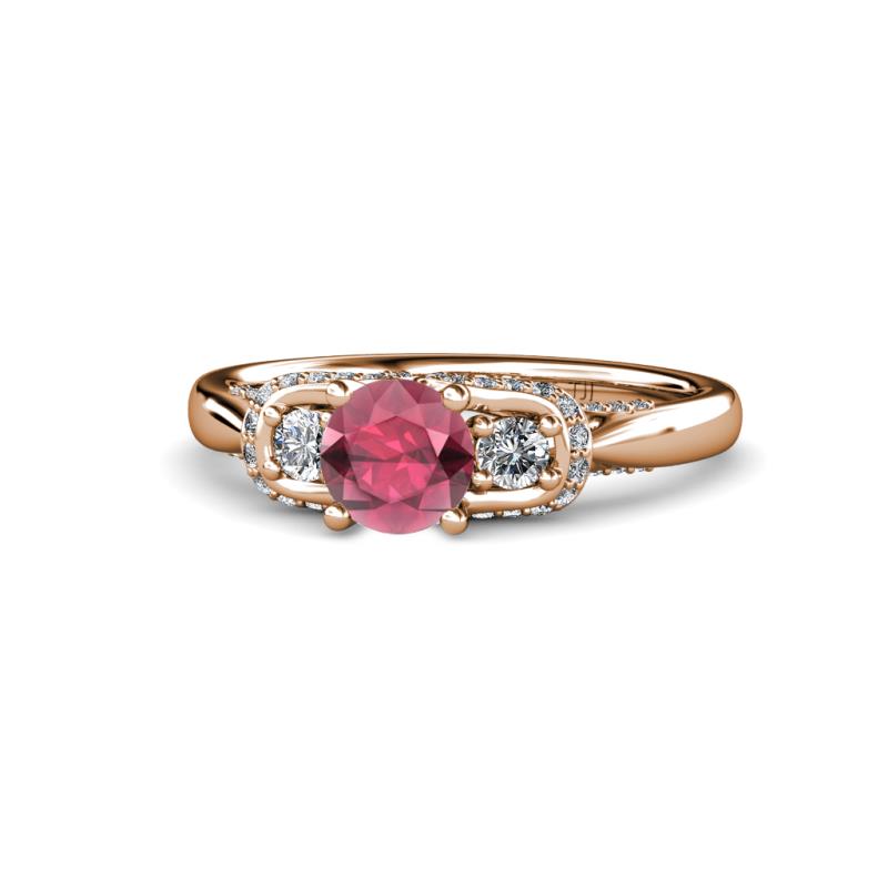 Erela Signature Three Stone with Side Diamond Engagement Ring 