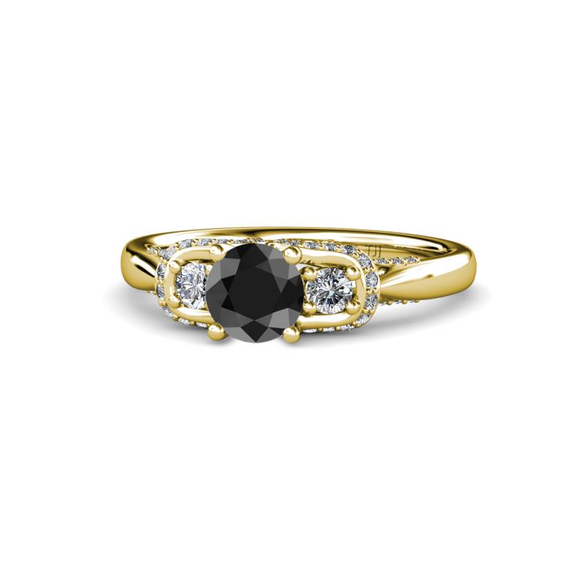 Erela Signature Three Stone with Side Diamond Engagement Ring 