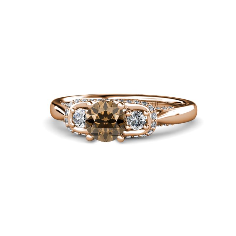Erela Signature Three Stone with Side Diamond Engagement Ring 