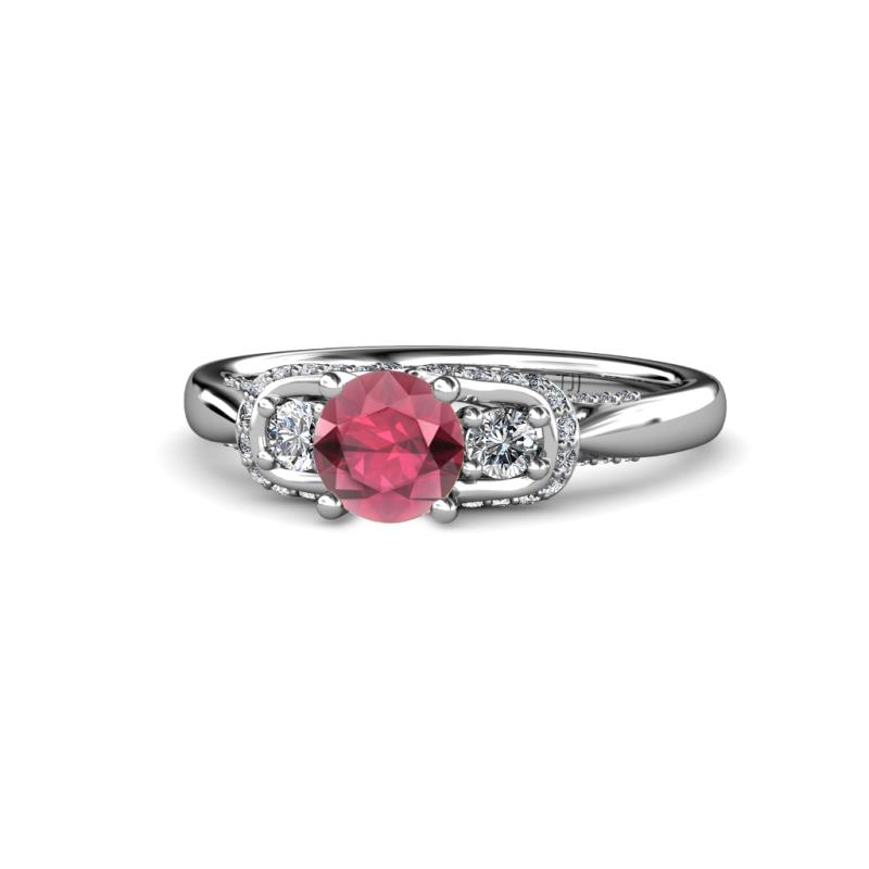 Erela Signature Three Stone with Side Diamond Engagement Ring 