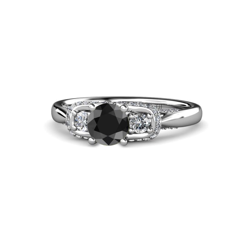 Erela Signature Three Stone with Side Diamond Engagement Ring 