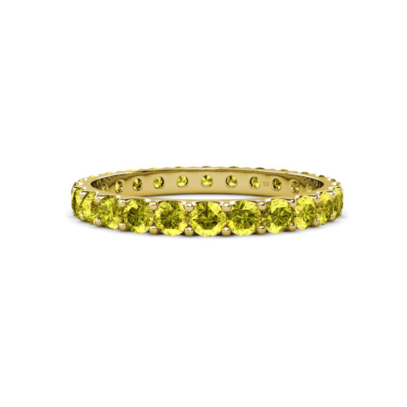 Audrey 3.00 mm Yellow Diamond U Prong Eternity Band 