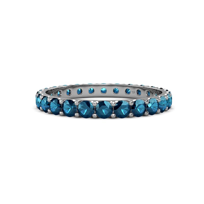 Audrey 3.00 mm Blue Diamond U Prong Eternity Band 
