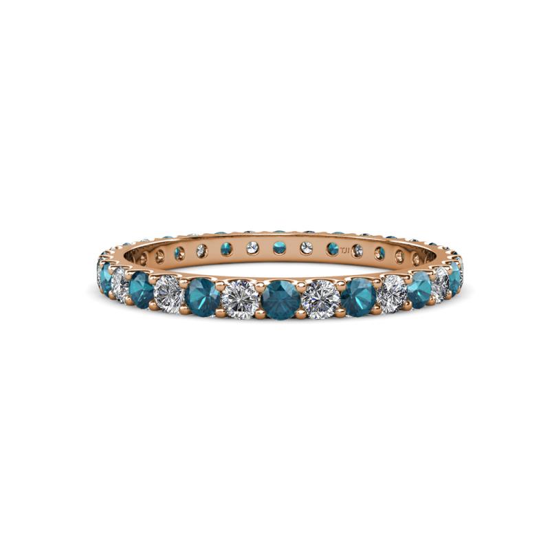Audrey 2.70 mm London Blue Topaz and Diamond U Prong Eternity Band 
