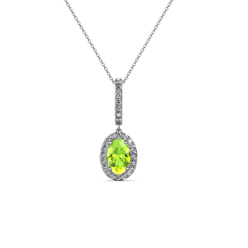 Glenn Petite Peridot and Diamond Womens Halo Pendant 