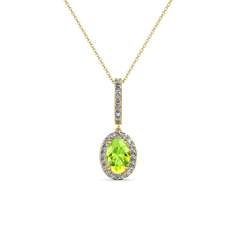 Glenn Petite Peridot and Diamond Womens Halo Pendant 