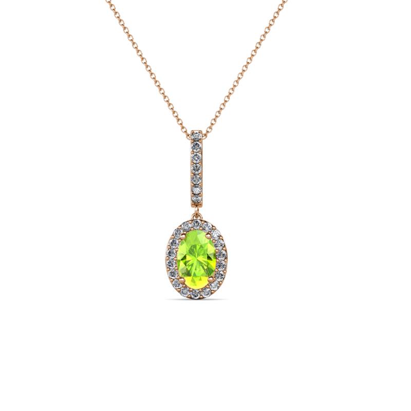 Glenn Petite Peridot and Diamond Womens Halo Pendant 