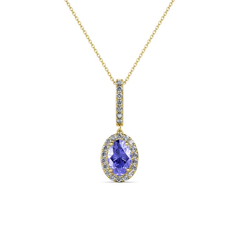 Glenn Petite Tanzanite and Diamond Womens Halo Pendant 