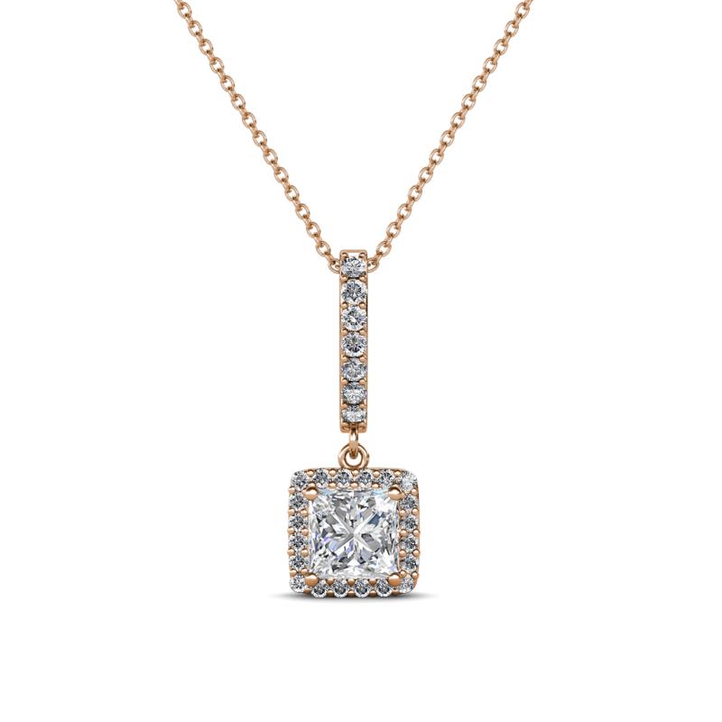 Claire Diamond Square Shape Halo Pendant 