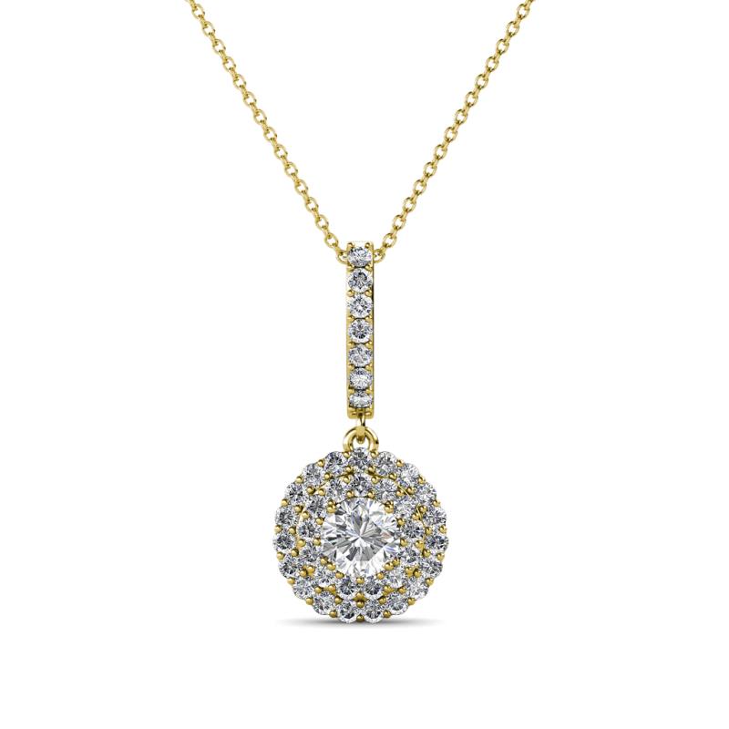 Alva Diamond Double Halo Pendant 