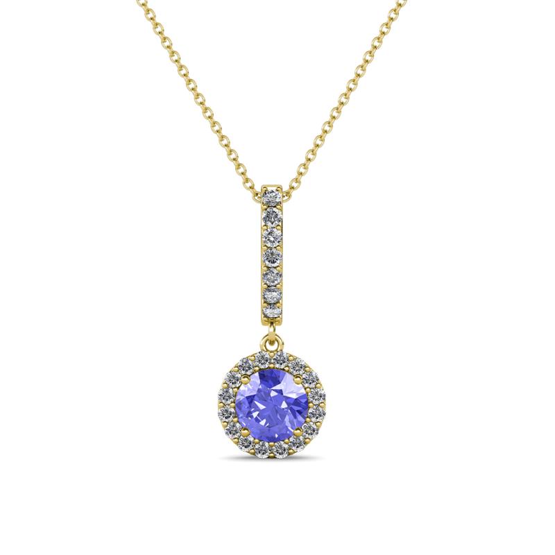 Beth Tanzanite and Diamond Halo Pendant 