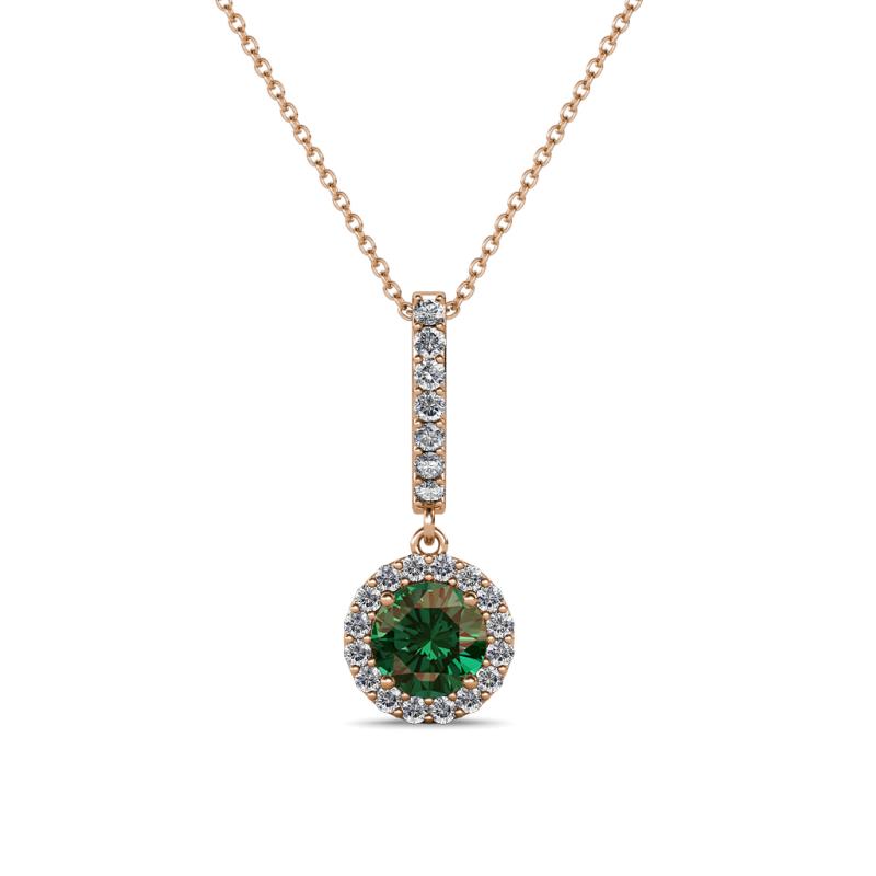 Beth Diamond and Lab Created Alexandrite Halo Pendant 