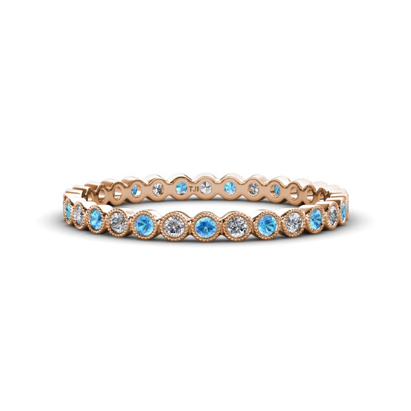 Arria 2.00 mm Blue Topaz and Diamond Eternity Band 