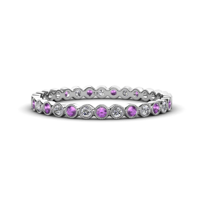Arria 2.00 mm Amethyst and Diamond Eternity Band 