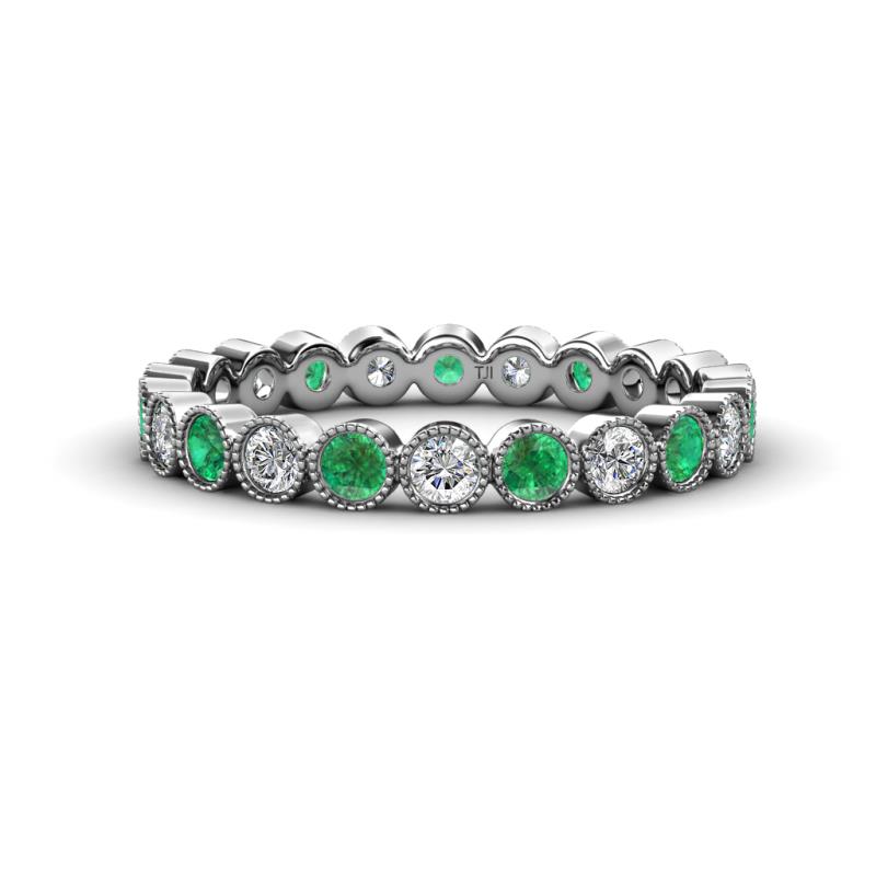 Arria 2.70 mm Emerald and Diamond Eternity Band 
