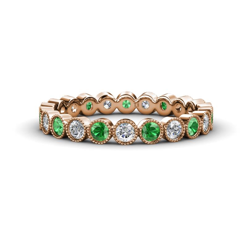 Arria 2.70 mm Green Garnet and Diamond Eternity Band 