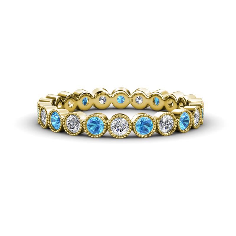 Arria 2.70 mm Blue Topaz and Diamond Eternity Band 