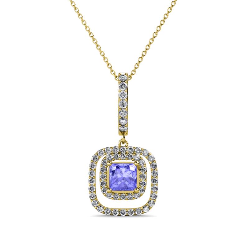 Rosalyn Tanzanite and Diamond Halo Pendant 