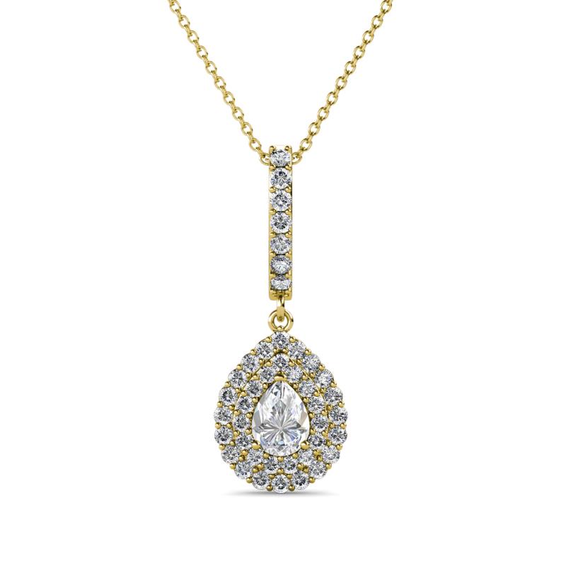 Liz Diamond Teardrop Halo Pendant 