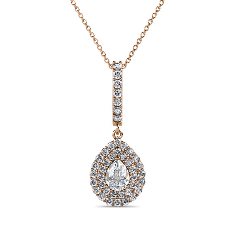 Liz Diamond Teardrop Halo Pendant 
