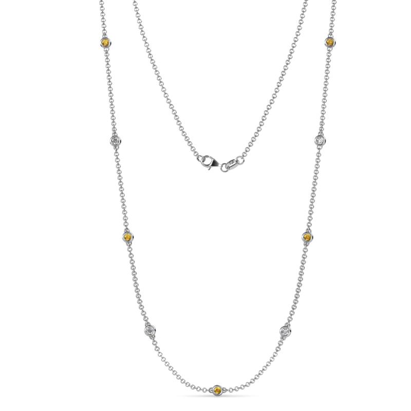 Adia (9 Stn/2.3mm) Citrine and Diamond on Cable Necklace 
