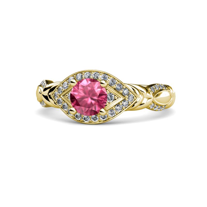 Kalila Signature Pink Tourmaline and Diamond Engagement Ring 