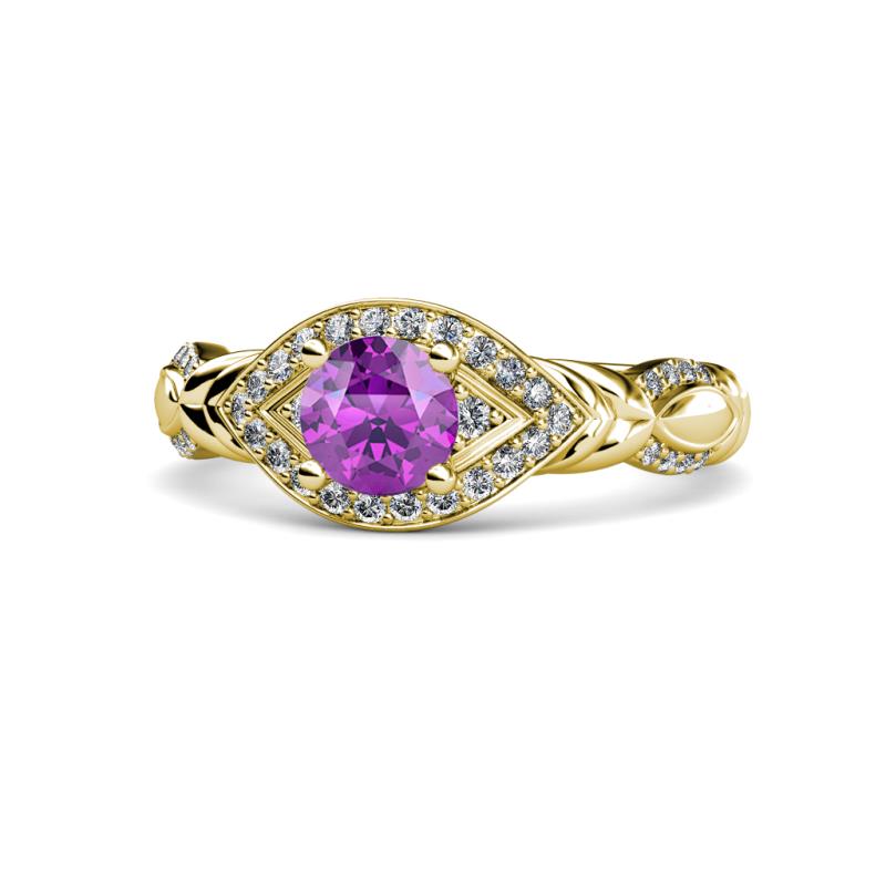 Kalila Signature Amethyst and Diamond Engagement Ring 