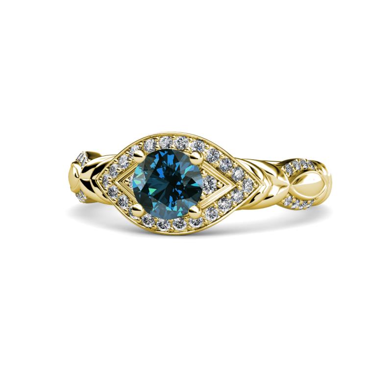 Kalila Signature Blue and White Diamond Engagement Ring 