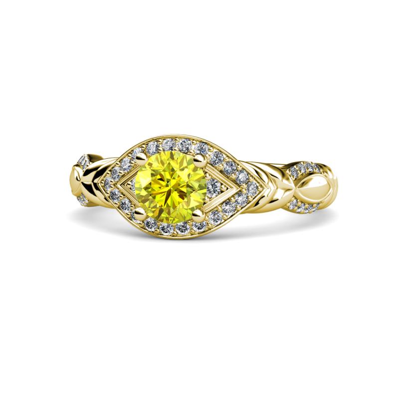 Kalila Signature Yellow and White Diamond Engagement Ring 