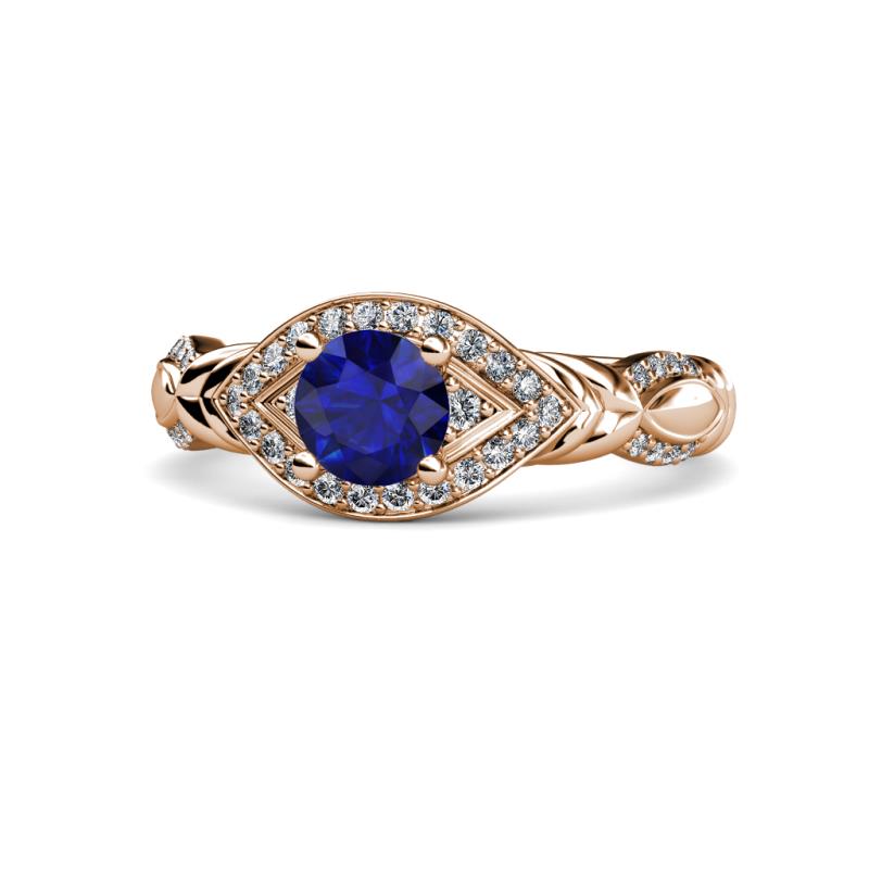 Kalila Signature Blue Sapphire and Diamond Engagement Ring 