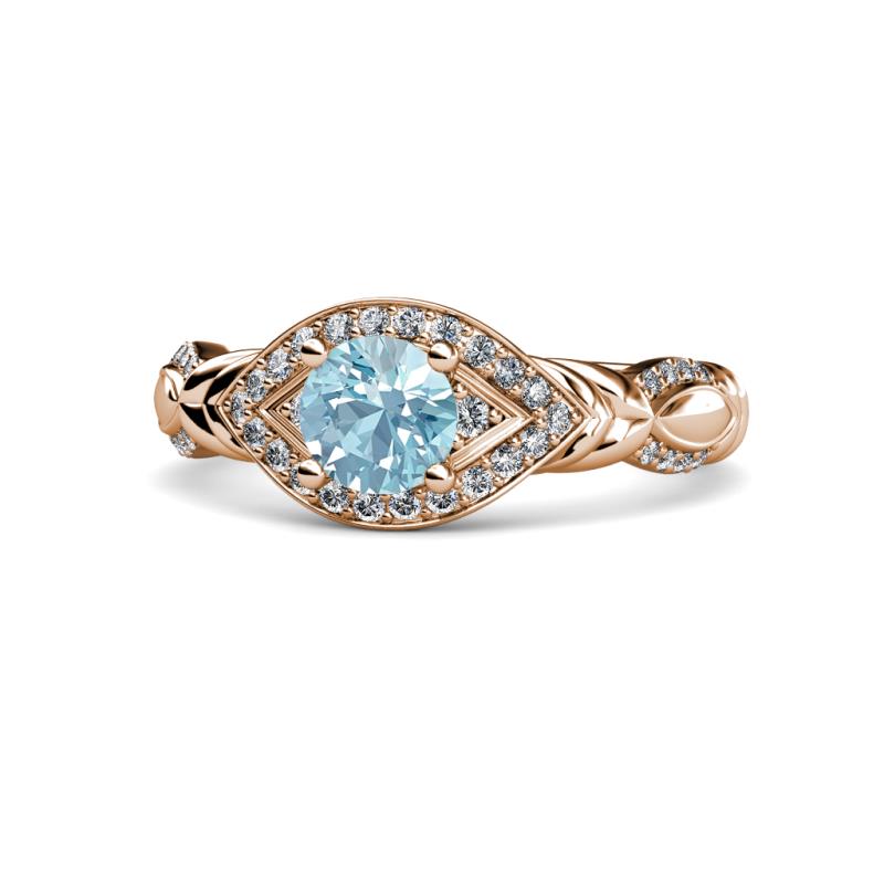 Kalila Signature Aquamarine and Diamond Engagement Ring 