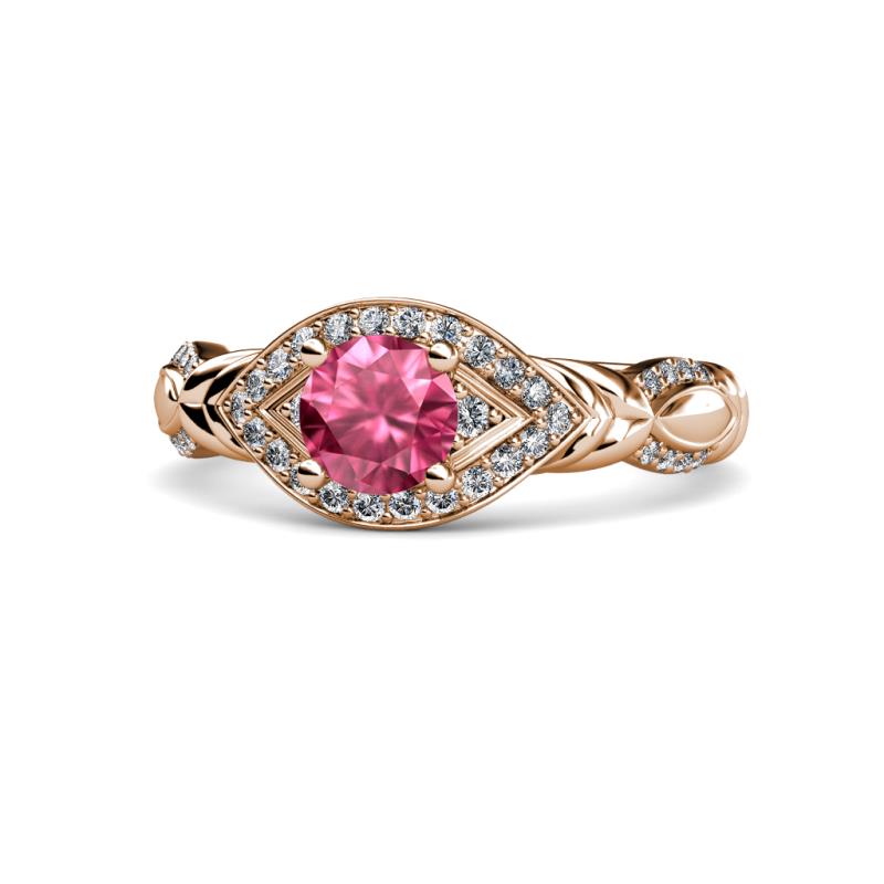 Kalila Signature Pink Tourmaline and Diamond Engagement Ring 