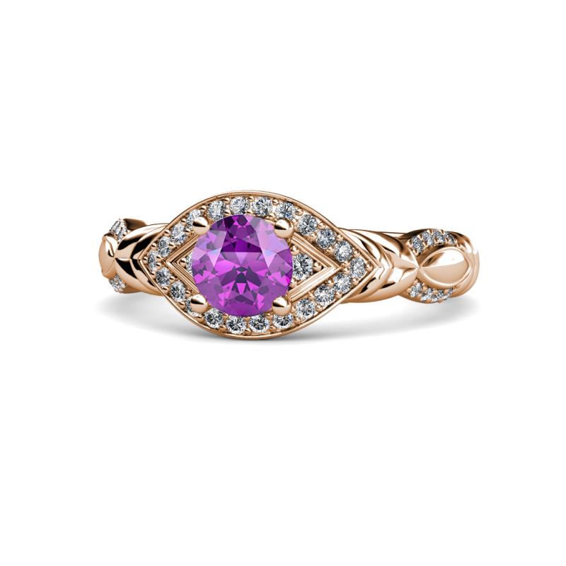Kalila Signature Amethyst and Diamond Engagement Ring 