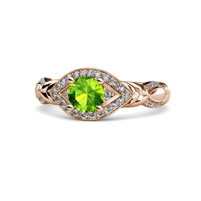 Kalila Signature Peridot and Diamond Engagement Ring 